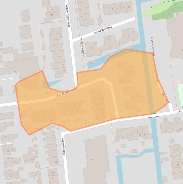 Kaart van postcodegebied 2865AV.