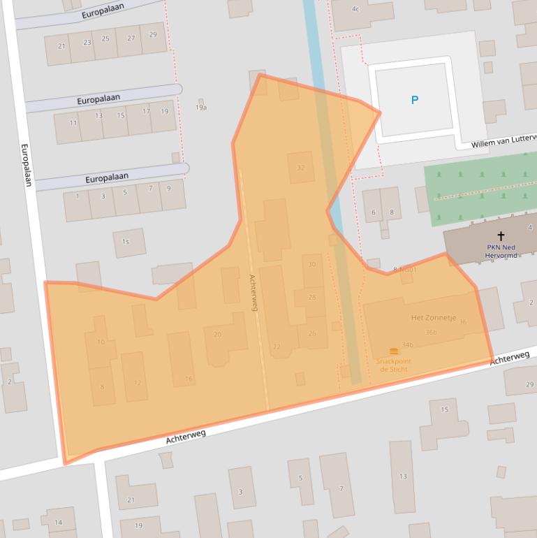 Kaart van postcodegebied 2865XE.