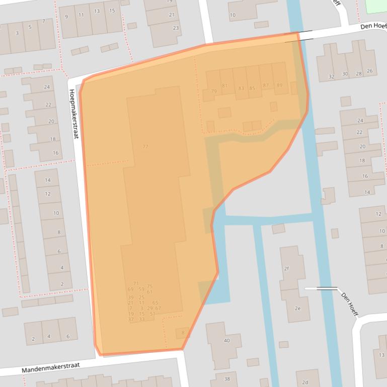 Kaart van postcodegebied 2865XW.