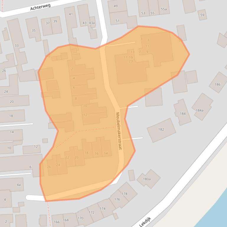 Kaart van postcodegebied 2865XX.