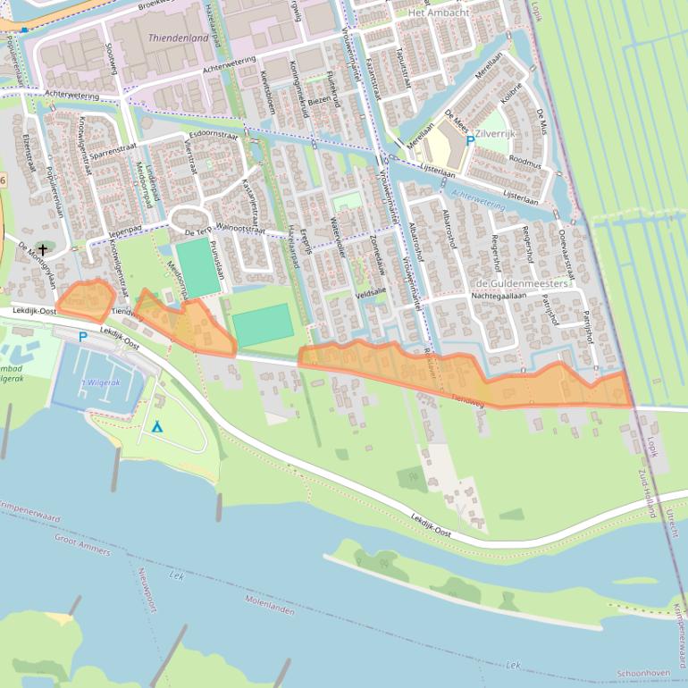 Kaart van postcodegebied 2871AC.