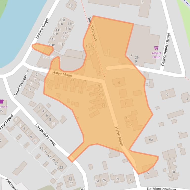 Kaart van postcodegebied 2871AG.