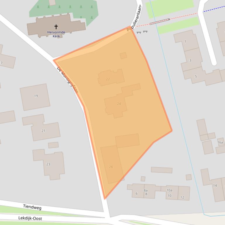 Kaart van postcodegebied 2871AJ.