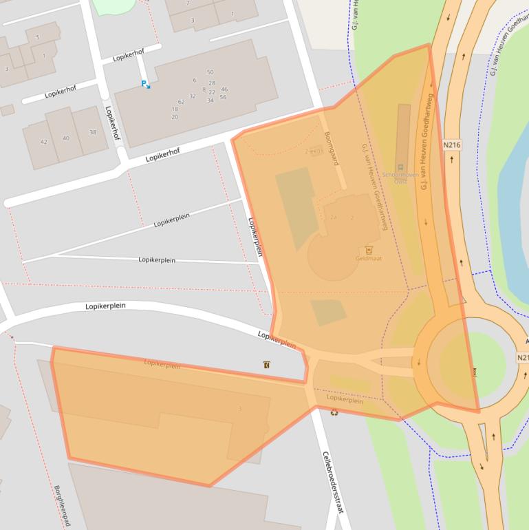 Kaart van postcodegebied 2871AN.