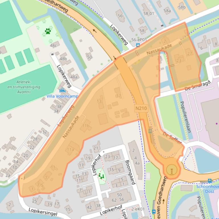 Kaart van postcodegebied 2871AR.