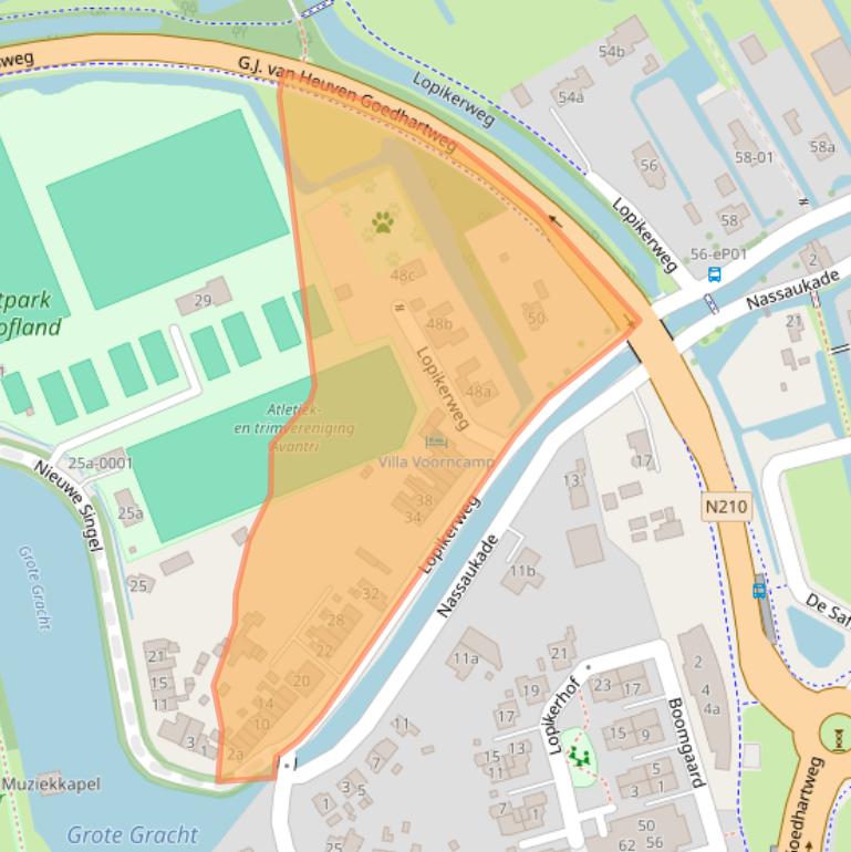 Kaart van postcodegebied 2871AV.