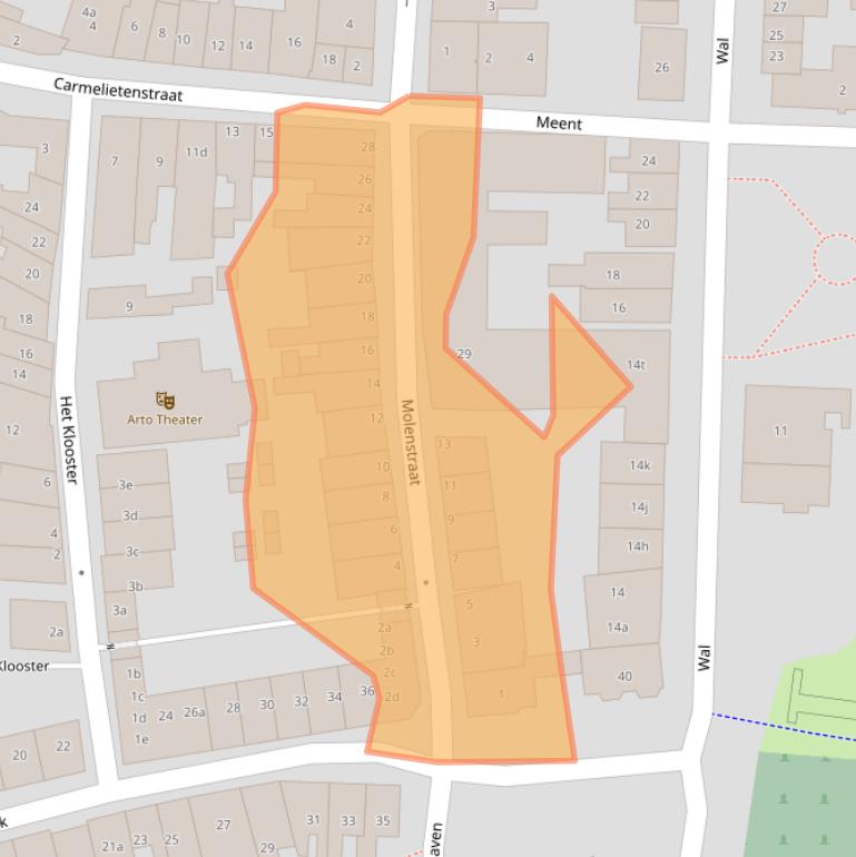 Kaart van postcodegebied 2871BG.