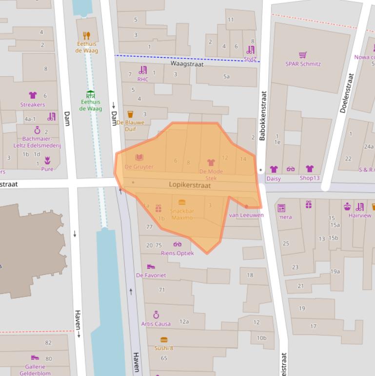 Kaart van postcodegebied 2871BS.