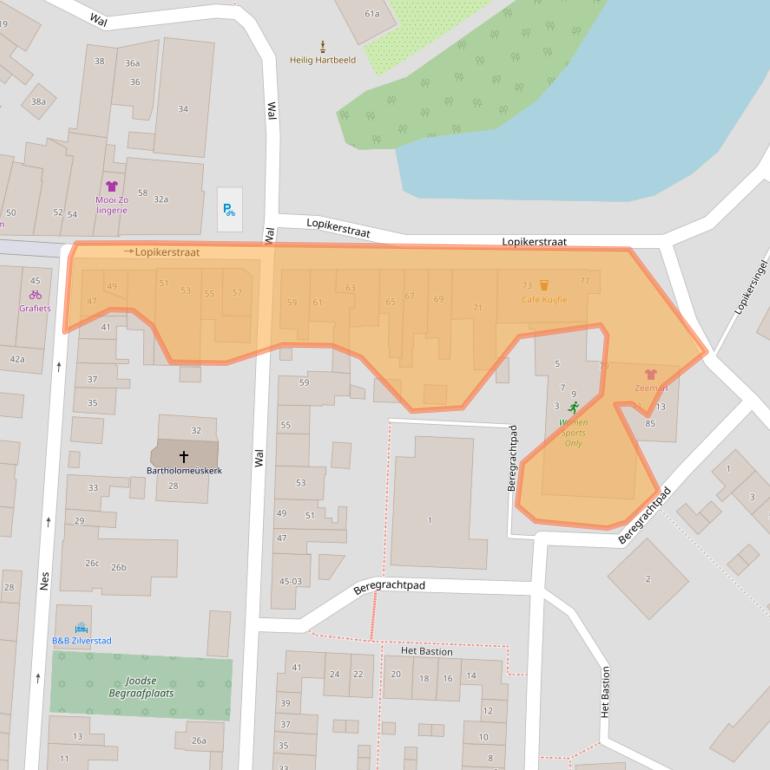 Kaart van postcodegebied 2871BW.