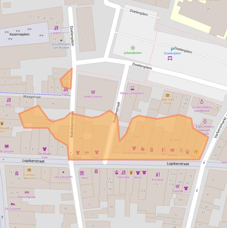 Kaart van postcodegebied 2871BX.