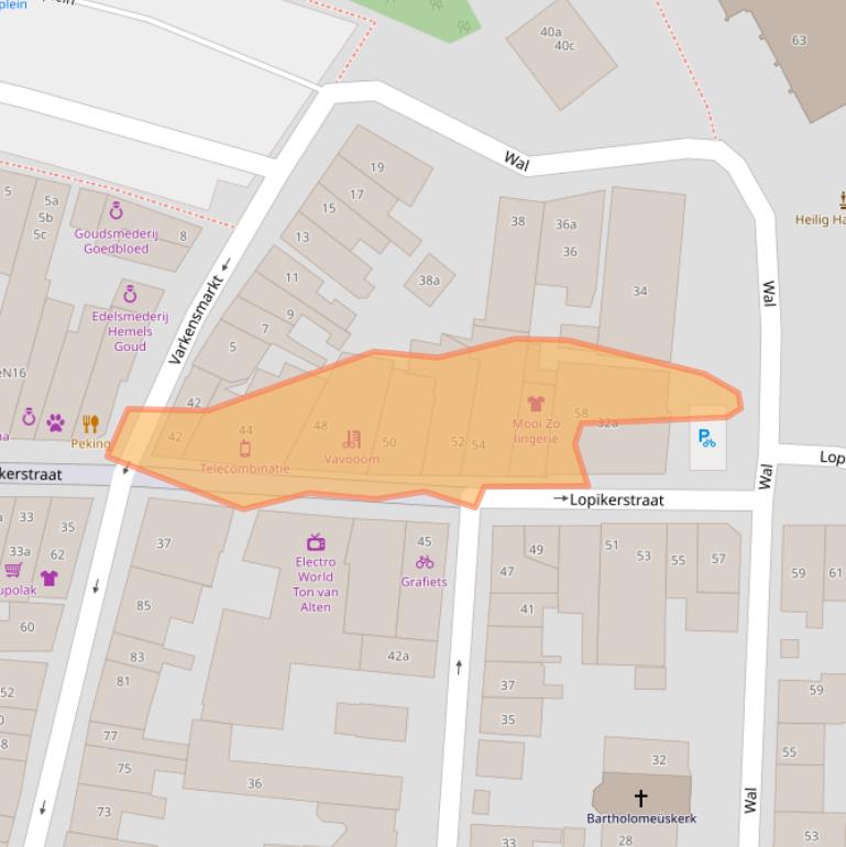 Kaart van postcodegebied 2871BZ.