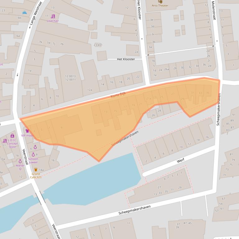 Kaart van postcodegebied 2871CA.