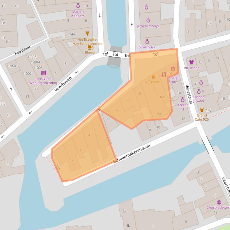 Kaart van postcodegebied 2871CG.