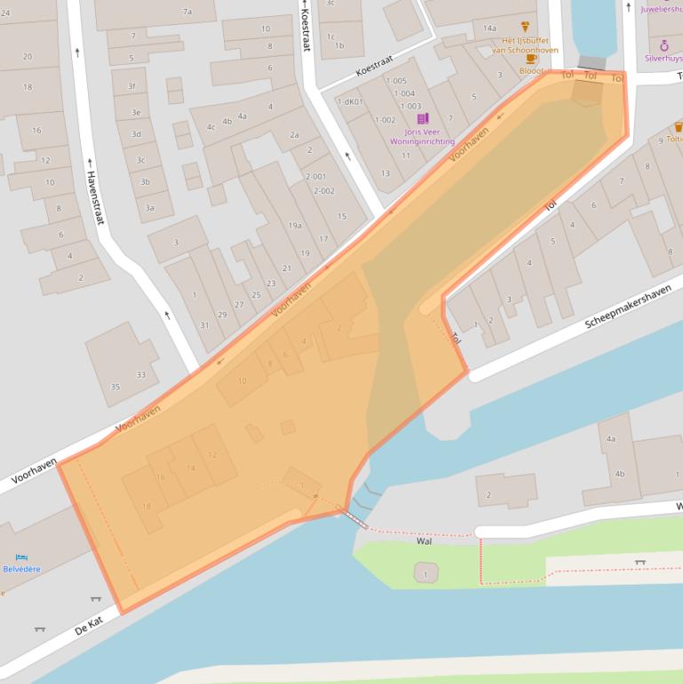 Kaart van postcodegebied 2871CJ.