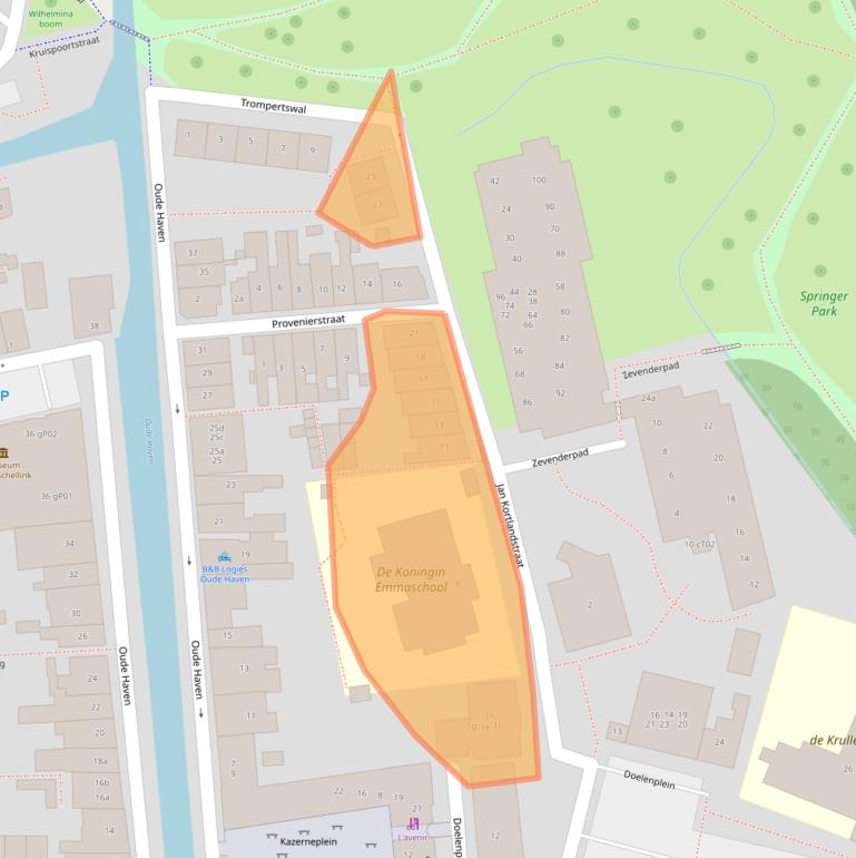 Kaart van postcodegebied 2871DA.