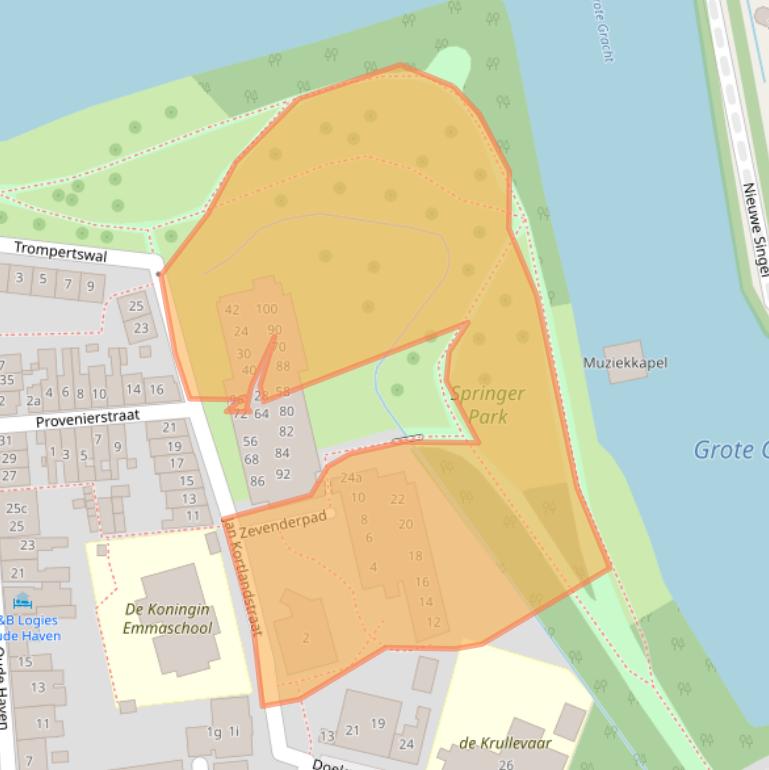 Kaart van postcodegebied 2871DB.