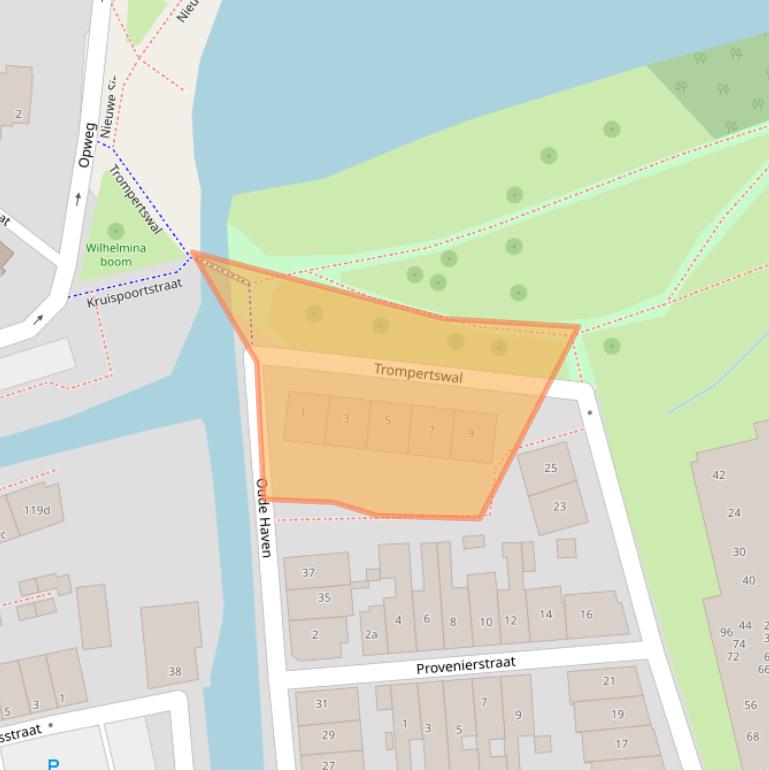 Kaart van postcodegebied 2871DD.