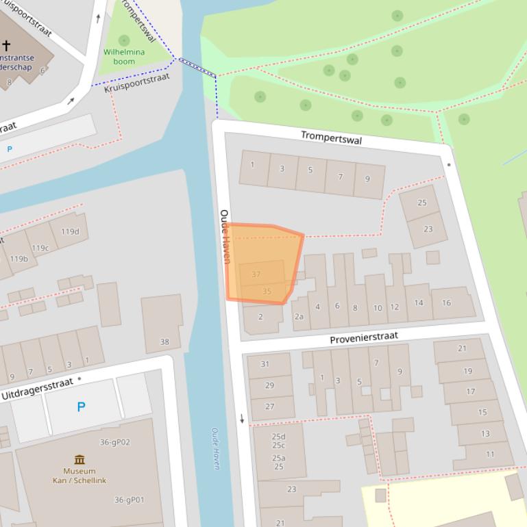 Kaart van postcodegebied 2871DH.