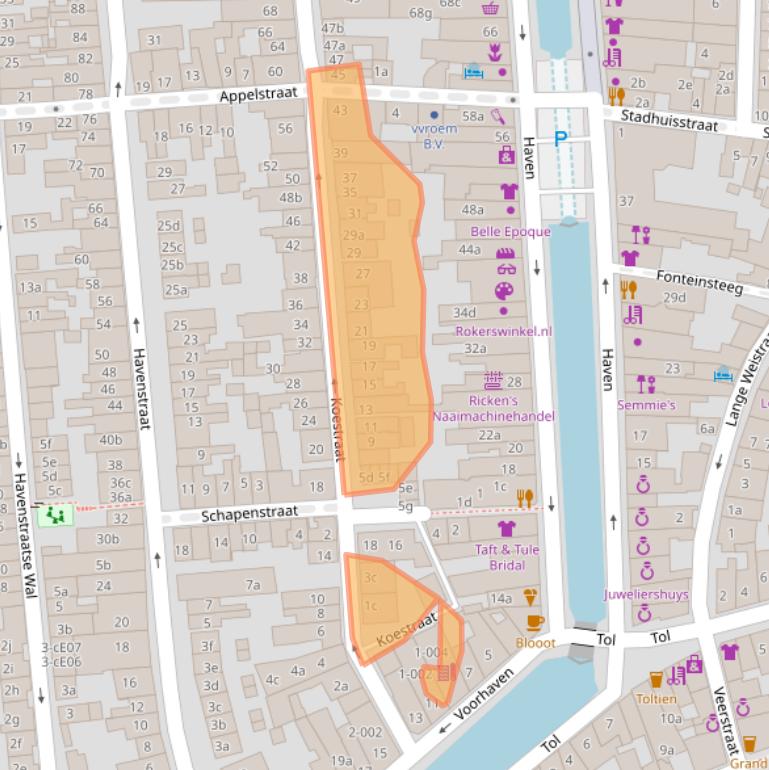 Kaart van postcodegebied 2871DM.