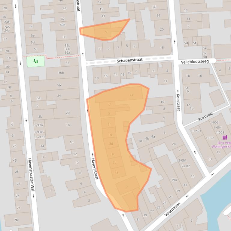 Kaart van postcodegebied 2871DW.