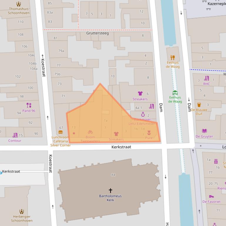 Kaart van postcodegebied 2871ED.