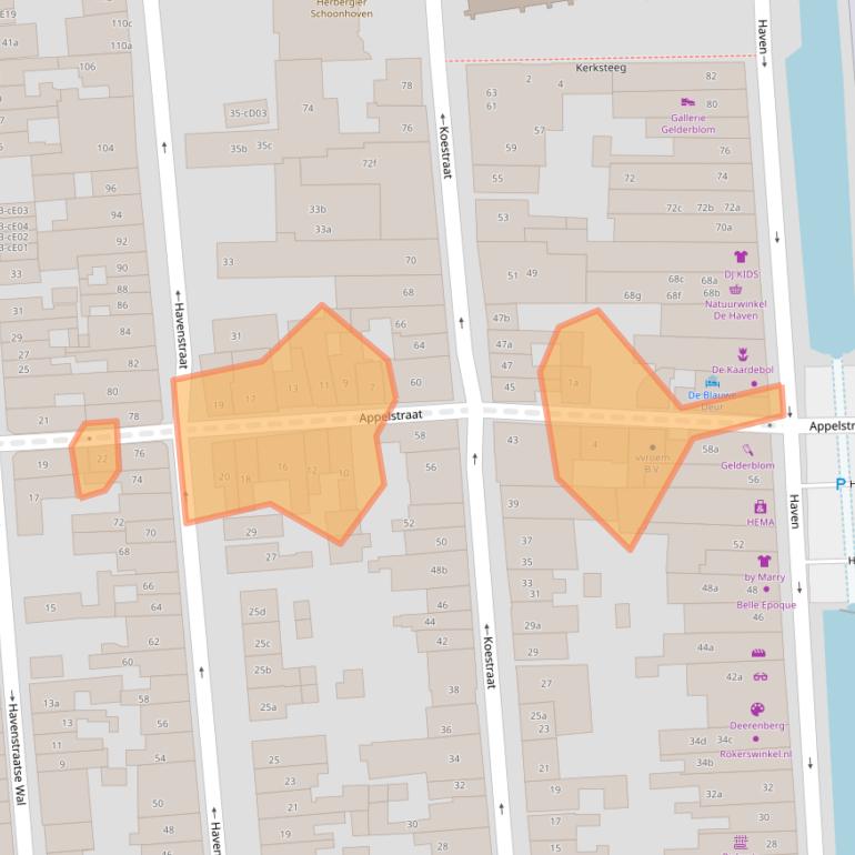 Kaart van postcodegebied 2871EL.