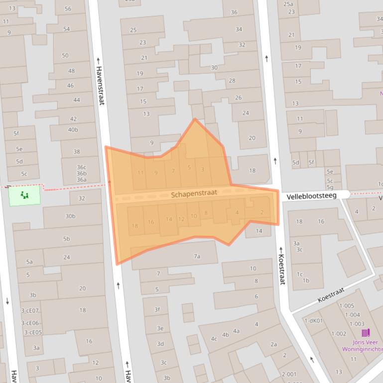 Kaart van postcodegebied 2871EM.