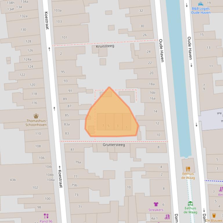 Kaart van postcodegebied 2871EW.