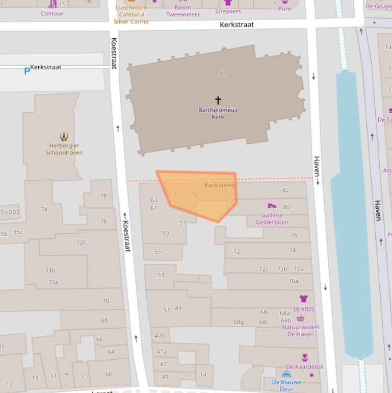Kaart van postcodegebied 2871EX.