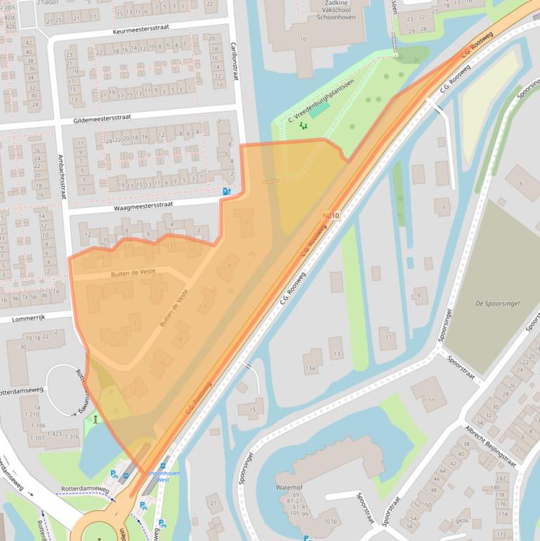 Kaart van postcodegebied 2871GE.