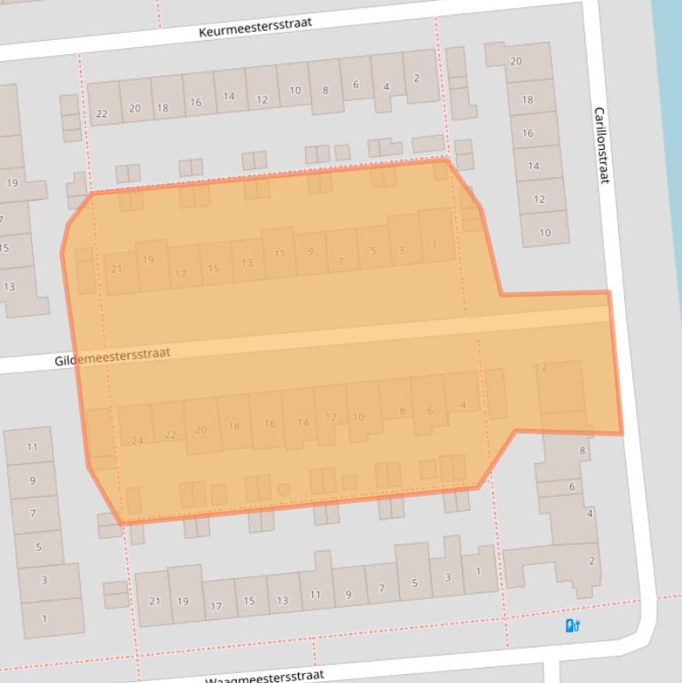Kaart van postcodegebied 2871GL.