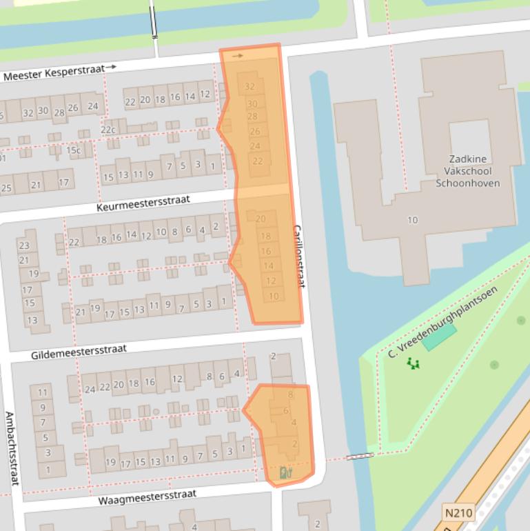 Kaart van postcodegebied 2871GN.