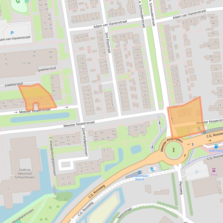 Kaart van postcodegebied 2871GP.