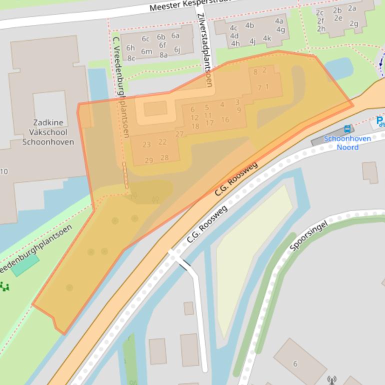 Kaart van postcodegebied 2871GW.