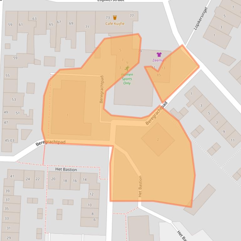 Kaart van postcodegebied 2871GZ.