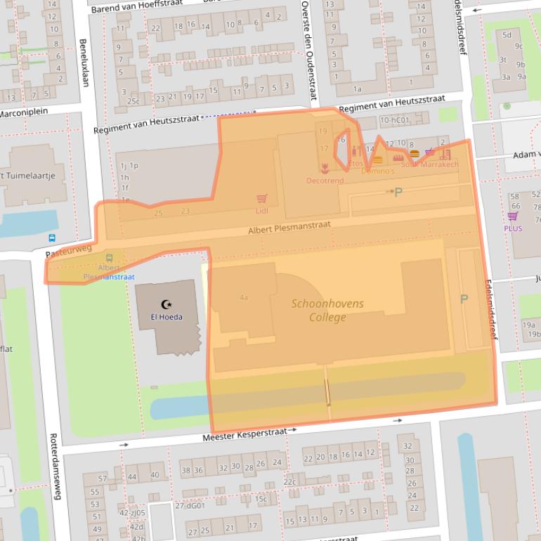 Kaart van postcodegebied 2871HJ.