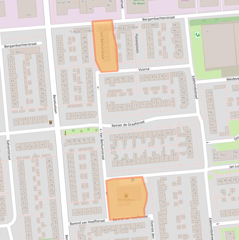 Kaart van postcodegebied 2871HP.