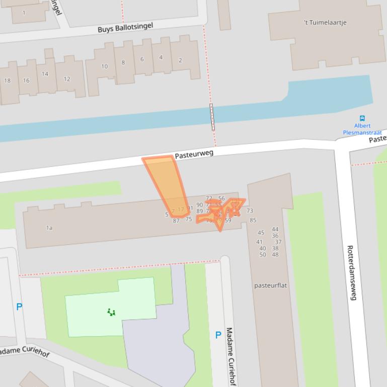 Kaart van postcodegebied 2871JJ.