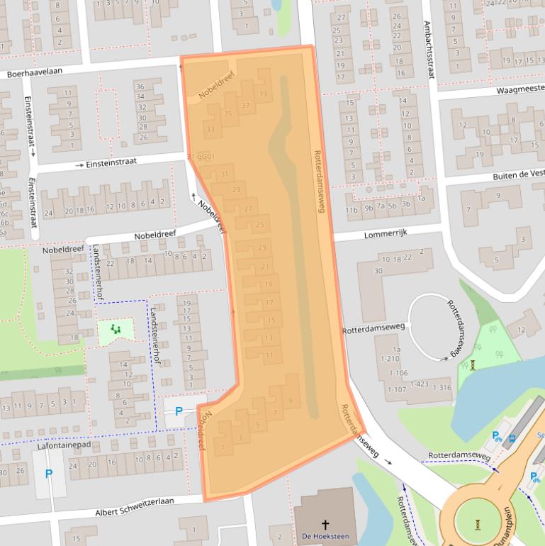 Kaart van postcodegebied 2871KZ.