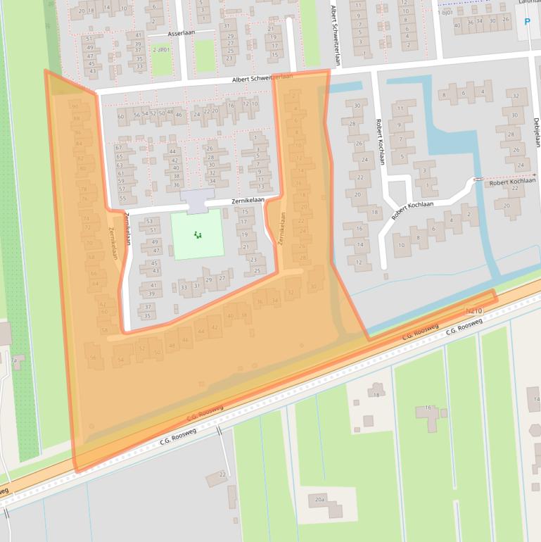 Kaart van postcodegebied 2871LN.