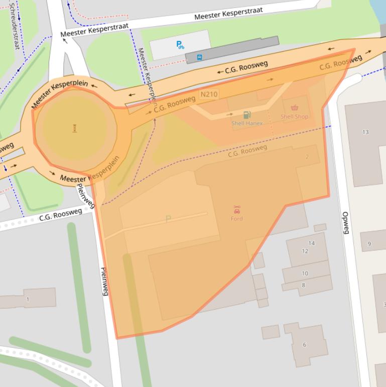 Kaart van postcodegebied 2871MA.