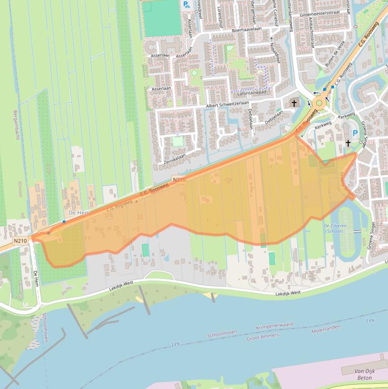 Kaart van postcodegebied 2871MC.