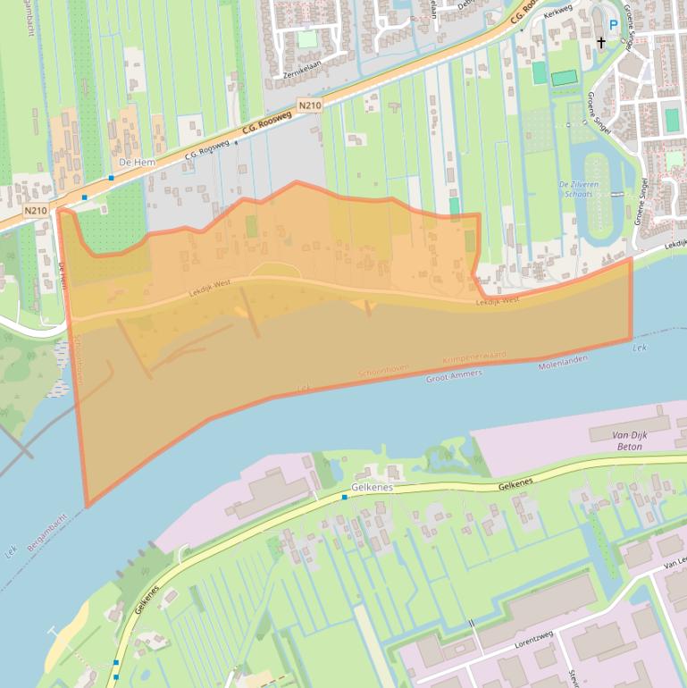 Kaart van postcodegebied 2871MN.