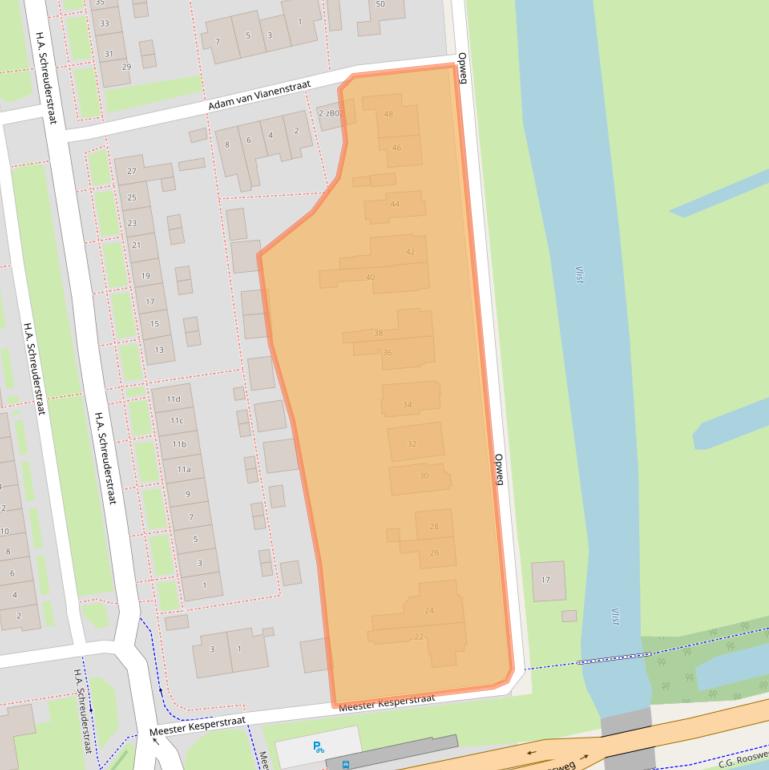 Kaart van postcodegebied 2871NB.