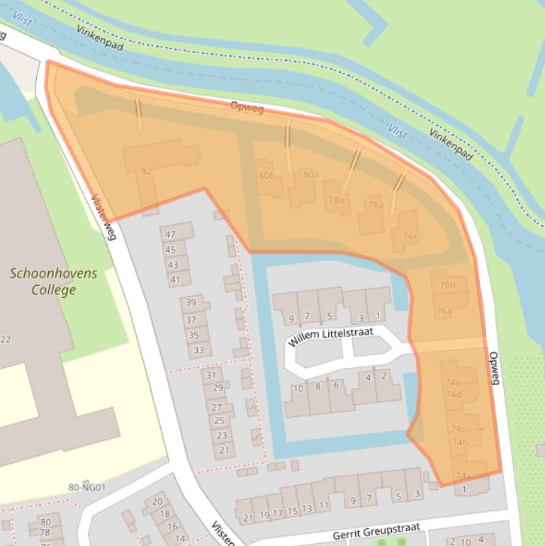 Kaart van postcodegebied 2871NE.