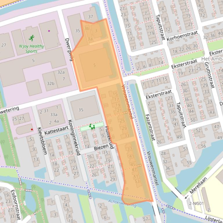 Kaart van postcodegebied 2871NJ.