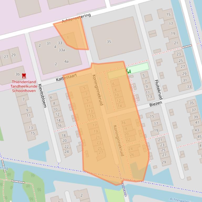 Kaart van postcodegebied 2871NP.