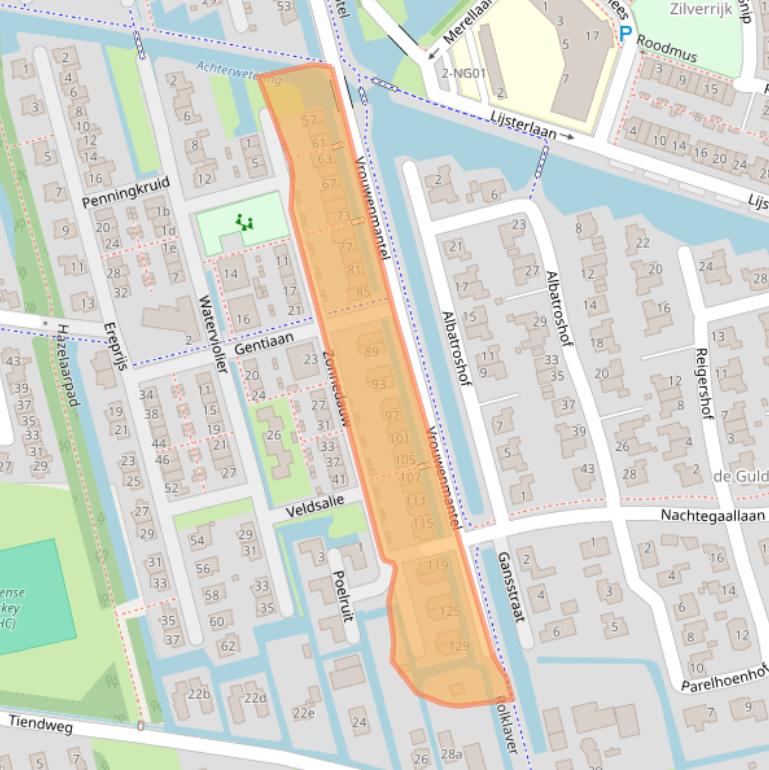 Kaart van postcodegebied 2871NS.