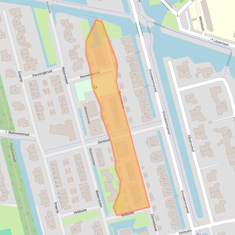Kaart van postcodegebied 2871NT.