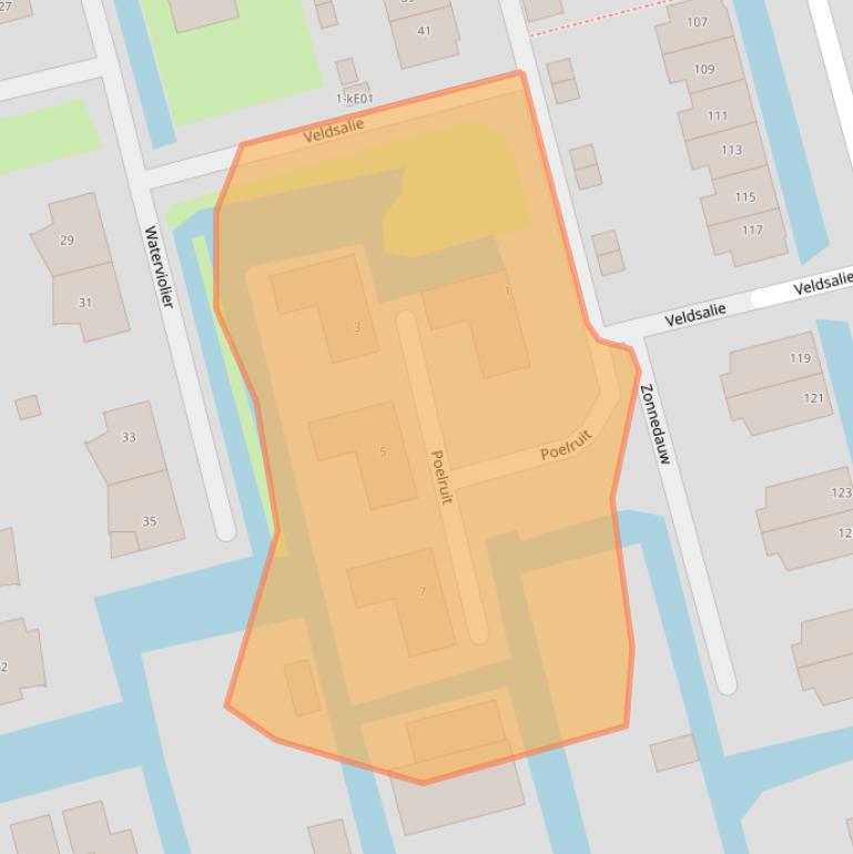 Kaart van postcodegebied 2871NX.